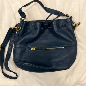 Fossil Navy bag with Gold accents